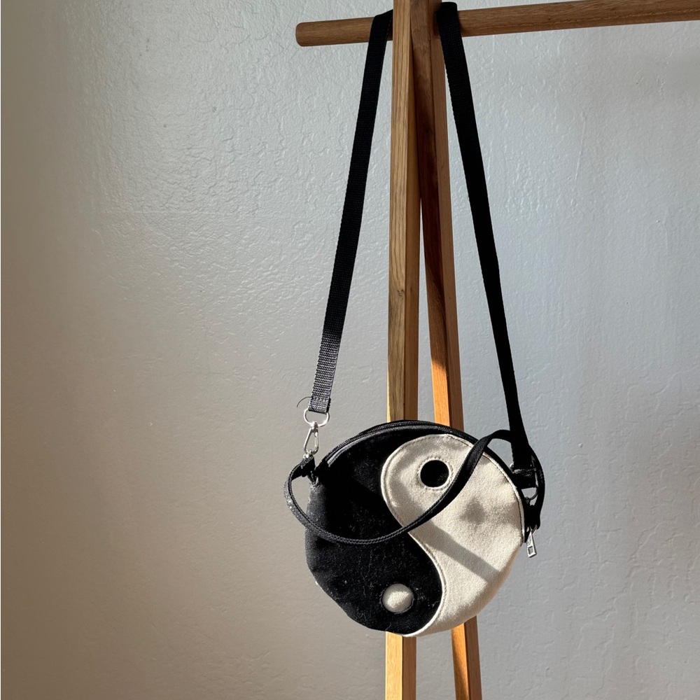 Urban Outfitters Yin Yang Crossbody Bag - Black and Cream